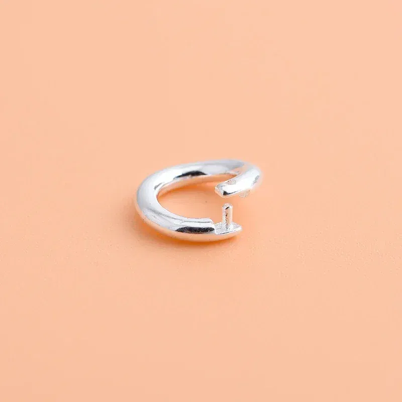 Color: green - S925 sterling silver DIY bracelet necklace ring buckle, Open Ring Connection Buckle Silver Ring pendant ring