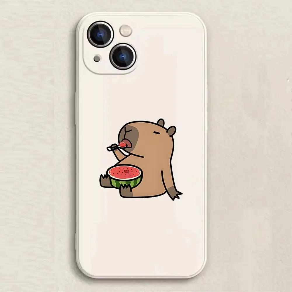 Color: Blue, Material: TPU - Cartoon Animal Capybara Phone Case For Samsung Galaxy S10 S20 S21 S22 S23 S24 FE Plus Ultra Note 20 Couple Paired Silicone Cover