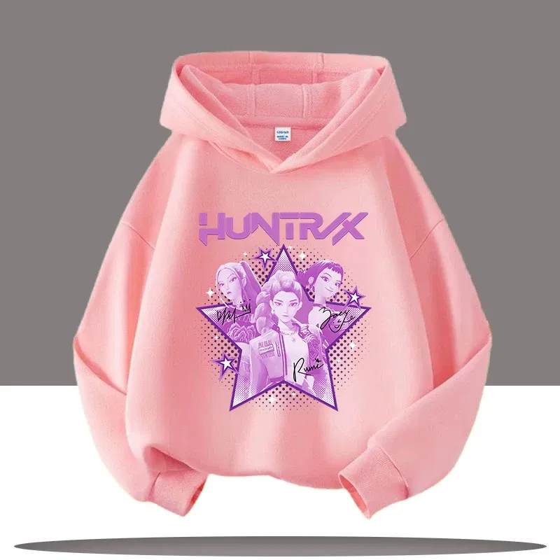 Color: WHITE, Kid Size: 4 - Y2K KPop Demon Hunters Hoodies Teenage Girls Boys Rumi KPop Demon Hunters Hoody Autumn Casual Long Sleeve Children's Clothing