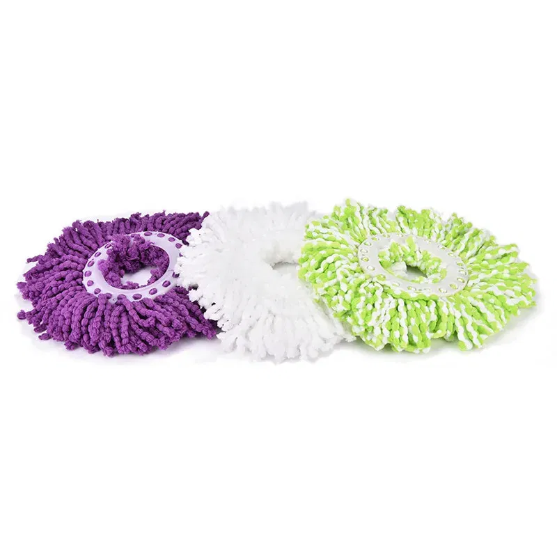 Color: Red - 360 Magic Rotating Automatic Microfiber Mop Head Replacement Mop Wash Floors Cloth Cleaning Broom Head Mop
