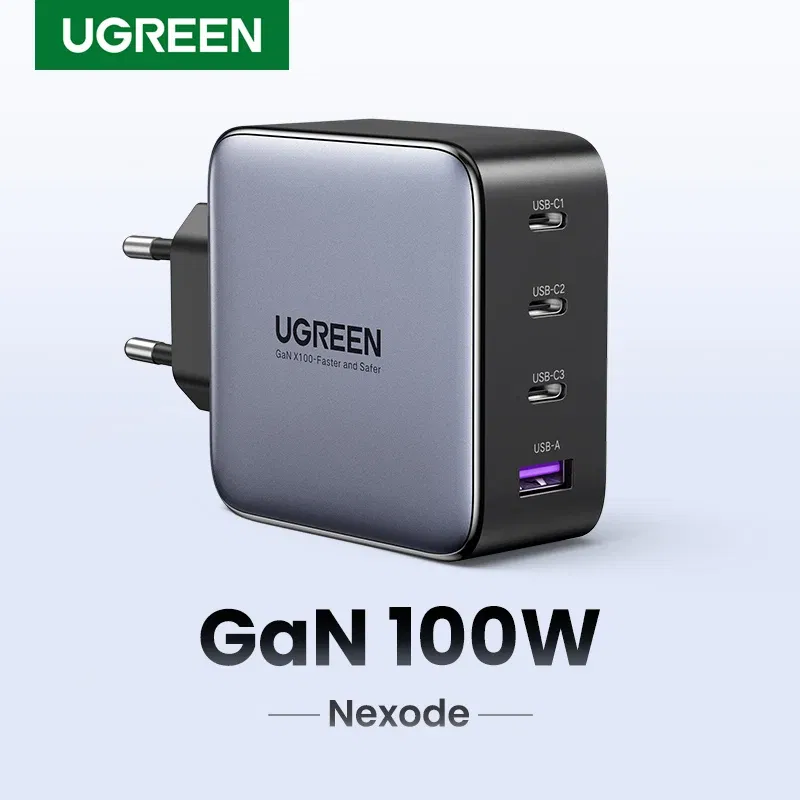 Plug Type: EU, Ships From: CHINA - UGREEN 100W GaN Charger USB C PD Fast Charger QC4.0 3.0 Quick Charge Phone Charger For iPhone 15 14 13 Pro Macbook Laptop Tablet