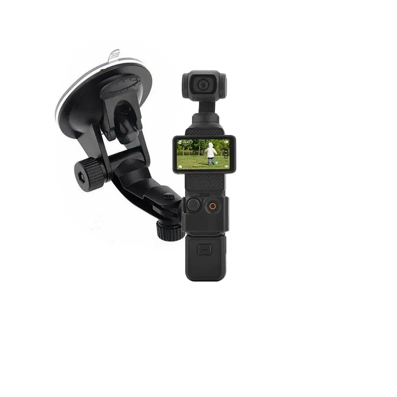 Color: Black - Gimbal Car Bracket Car Suction Cup Stable Mount Holder with Adapter Clip for DJI Pocket 3 Osmo Pocket 1/ 2 Camera  Accessories