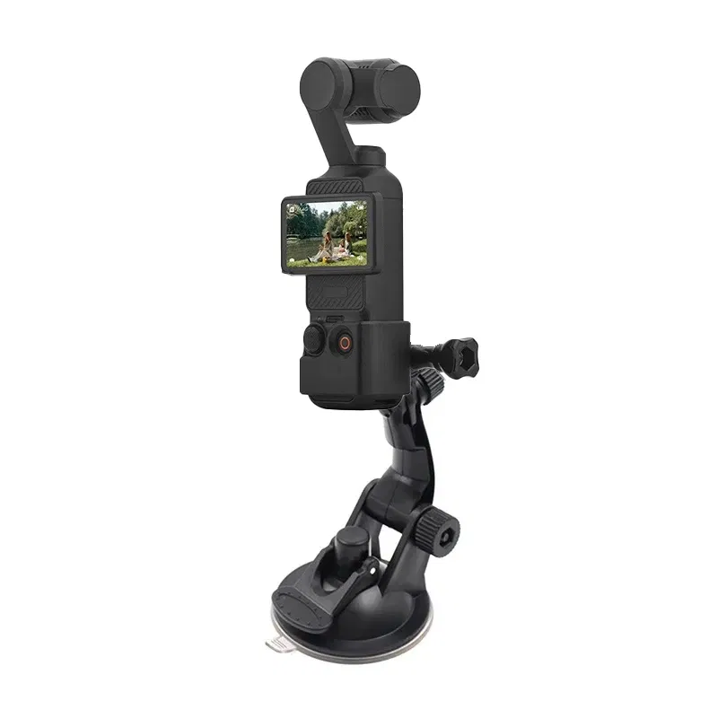 Color: Black - Gimbal Car Bracket Car Suction Cup Stable Mount Holder with Adapter Clip for DJI Pocket 3 Osmo Pocket 1/ 2 Camera  Accessories