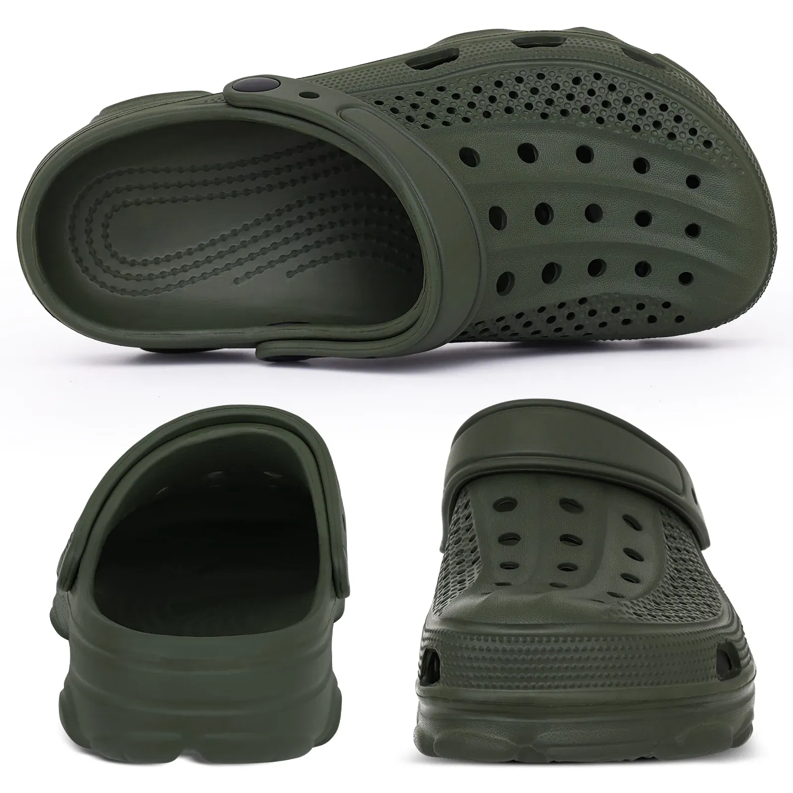 Color: Beige, Shoe Size: 37 - Smile Pop Casual Men Clogs Slippers Band Summer Slippers Outdoor Non-slip Beach Cozy Men Shoes Soft EVA Home Breathable Slippers
