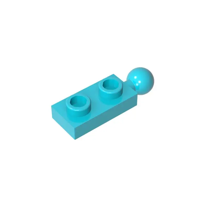 Color: GRAY - Gobricks MOC Compatible Assembles Particles 22890 Plate Modified 1 x 2 with End Towball Building Blocks DIY High-Tech Spare Toys