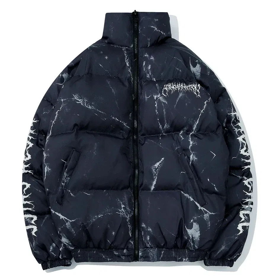 Color: black, Size: L - Winter Down Jacket Coat Men Cartoon Bear Print Parka Fashion Streetwear Casual Loose Thick Warm Padded Oversized Jackets Outwear