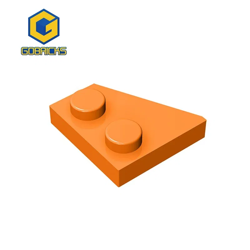 Color: LIGHT GRAY - Gobricks 10PCS Parts Wedge, Plate 2 x 2 Left Compatible with 24307 pieces of children's toys Building Blocks Educatonal Techni