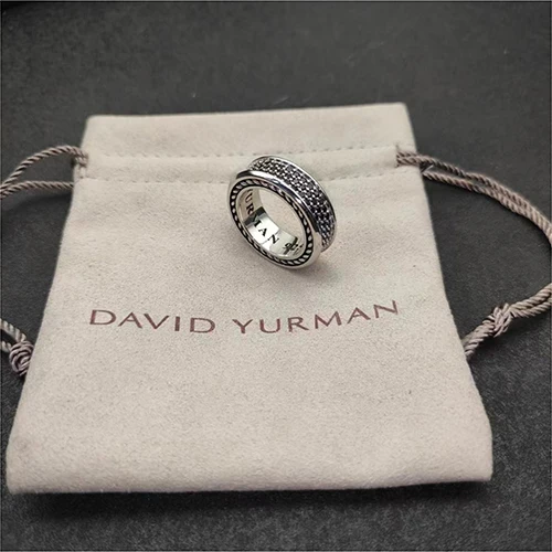 Gem Color: Black, Ring Size: 9 - Get Your Sparkle On With 2024'S Latest Fashion Accessory - S925 Silver Dy Ring With Jewel Accents!
