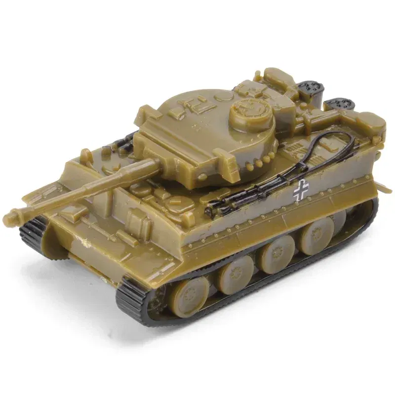 Color: Brown - 1/144 4D Classic Tank Model WWII Tiger Leopard US GER CHN USSR RUS Finished Model Sand Table Plastic Tanks Toy