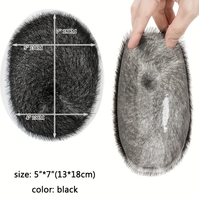 PROKYVITY 11g Buzz Short Cut Men's Toupee Human Hair Natural Male Hair Replacement System PU Invisible Extension Hairpiece