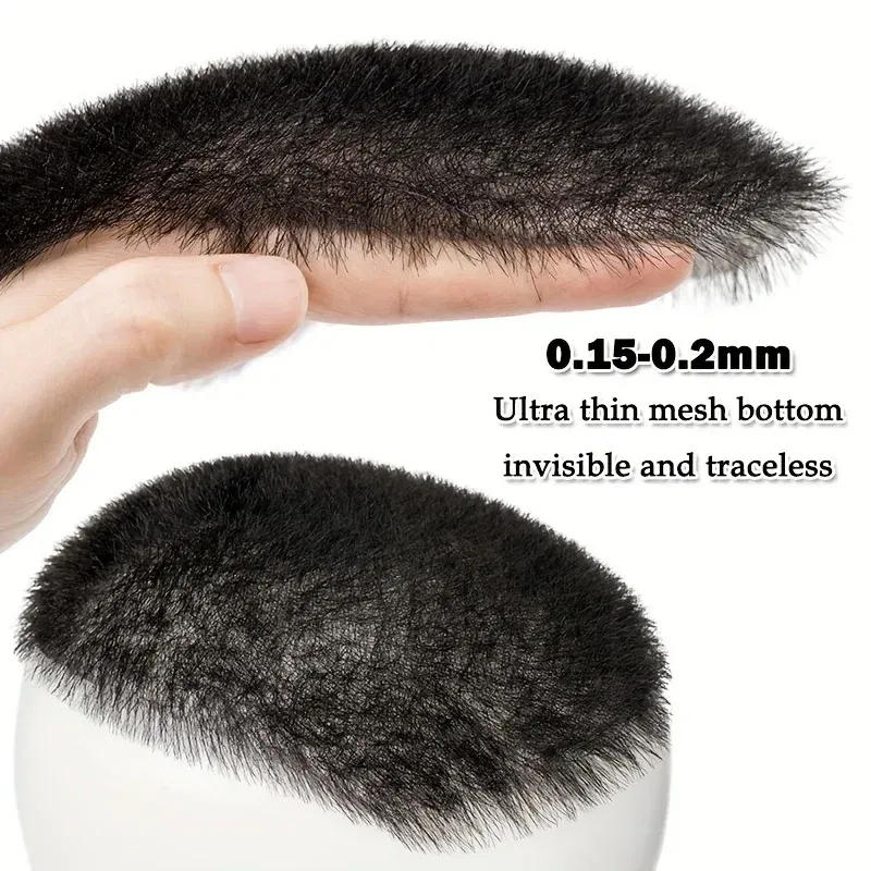 PROKYVITY 11g Buzz Short Cut Men's Toupee Human Hair Natural Male Hair Replacement System PU Invisible Extension Hairpiece