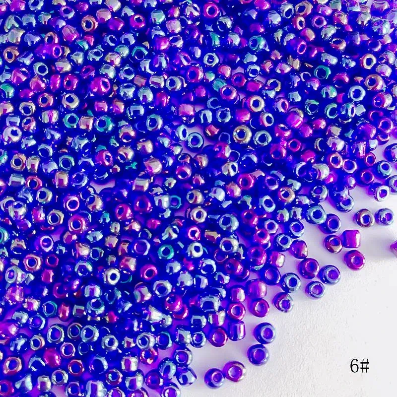 Color: Blue, Item Diameter: 3mm - 2mm 3mm 4mm Glass Seed Loose Beads Small Charms DIY Craft Bracelet Beads for Jewelry Making Supplies Necklace Accessories