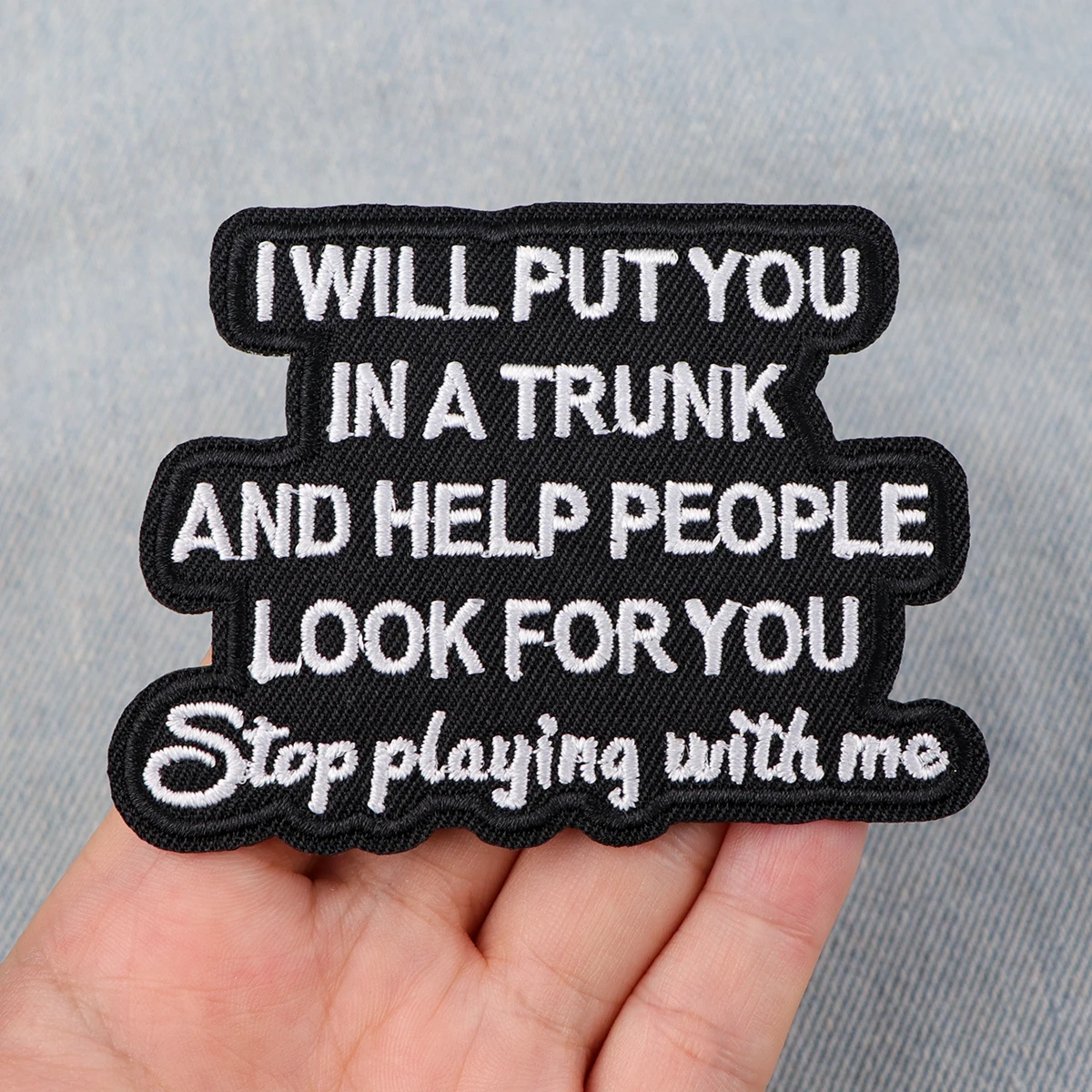 Color: Antique Brass - Twilight Moon Embroidery Patch Funny Quotes Iron On Patches For Clothing Thermoadhesive Patches On Clothes DIY Sew Badges