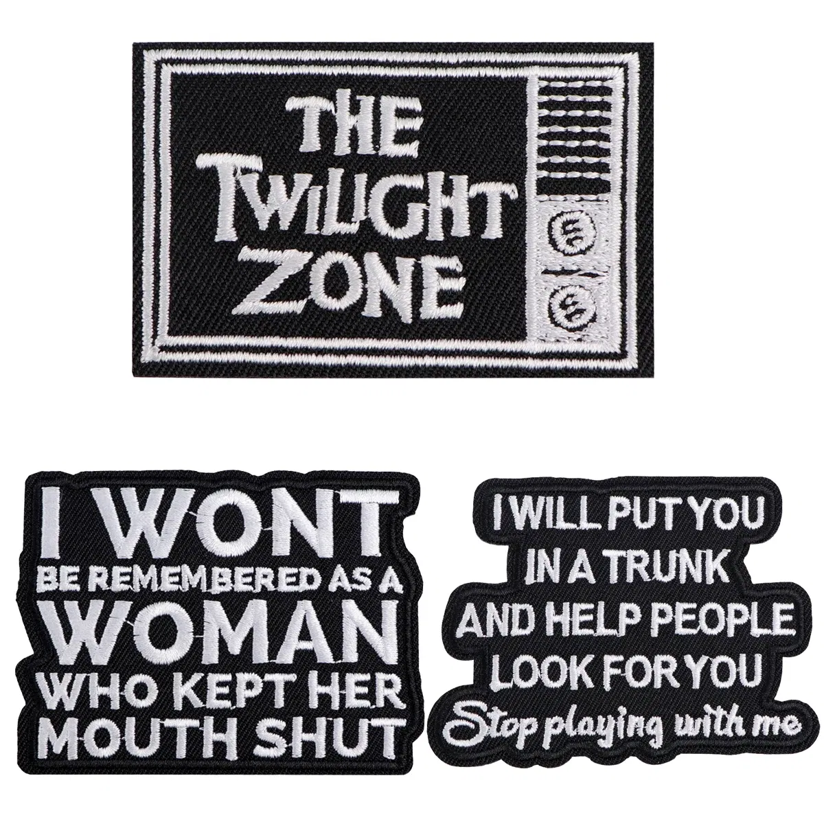 Color: Antique Brass - Twilight Moon Embroidery Patch Funny Quotes Iron On Patches For Clothing Thermoadhesive Patches On Clothes DIY Sew Badges