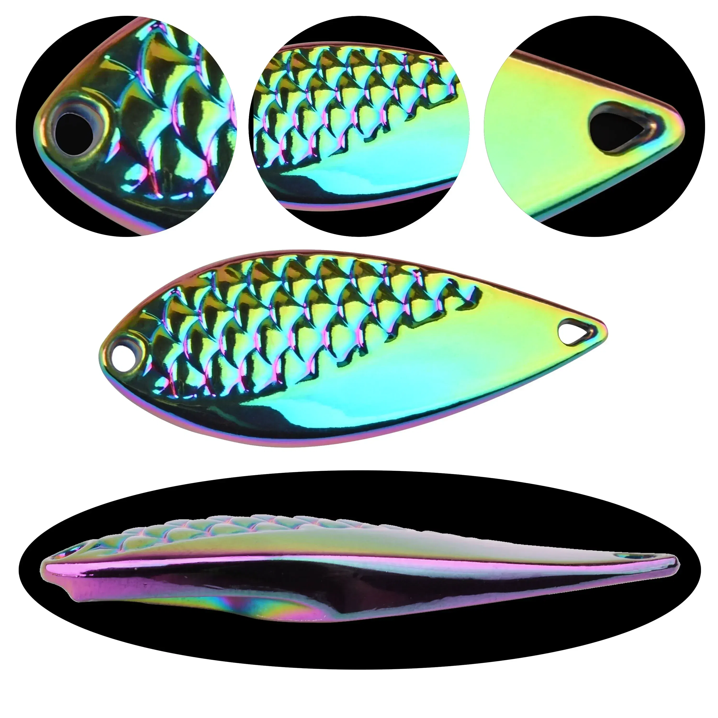 Color: Golden - Metal Spoon Sequin Fishing Lure 2.5g 3.5g 5g 7g 10g 15g 20g Pesca Leech Jig Wobbler Crankbaits for Fly Fishing Hard Baits Lures