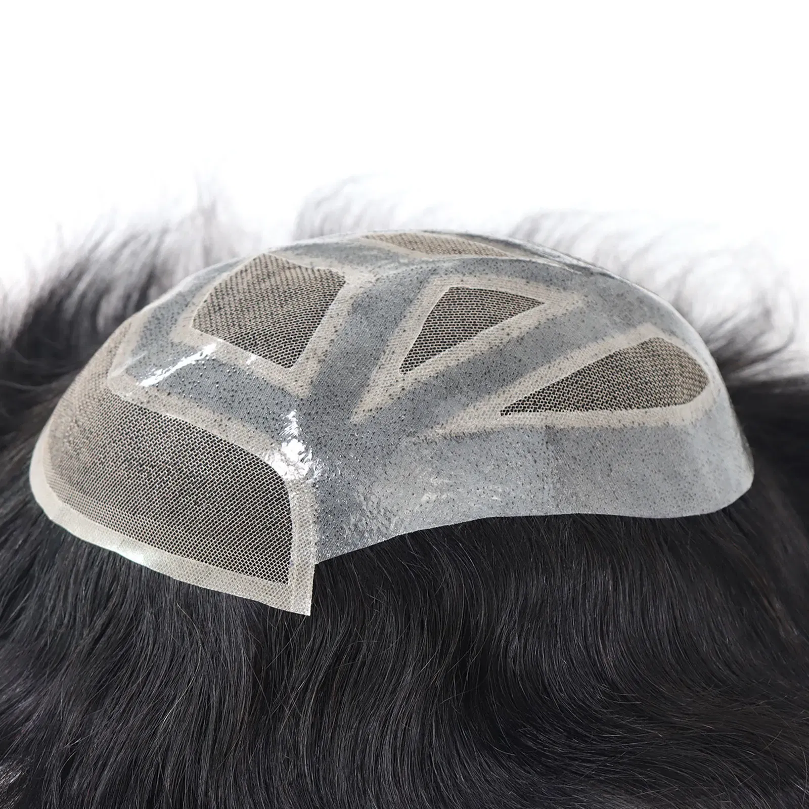 Lace With PU Toupee Men Breathable French Lace Front Men's Wig Human Hair Toupee Men's Replacement Systems