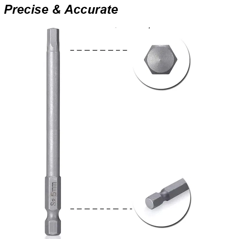 Color: LIGHT BLUE - Hex Allen Wrench Bit Set Metric Imperial SAE Screwdriver Electric Power Drill Adapter Driver Key Socket Security Magnetic Tip
