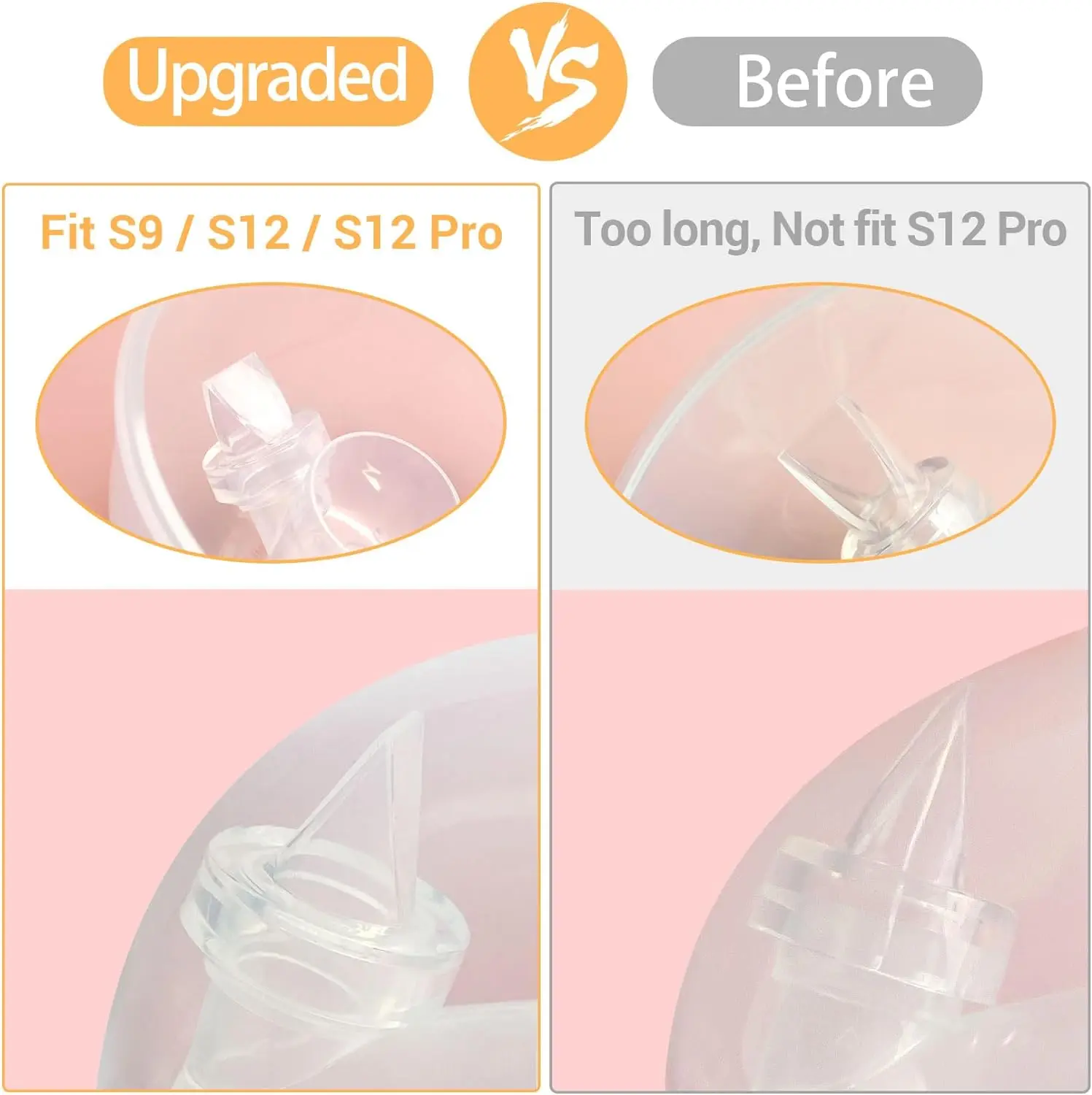 Color: black - Silicone Duckbill Valve and Silicone Diaphragm, Compatible with S12Pro/S9Pro/S12/S9 Wearable Breastpump Parts Replace