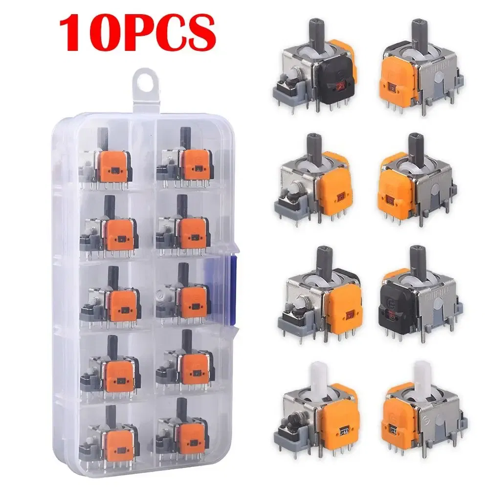 Color: grey - 10PCS 3D Analog Sensor Hall Effect Joystick for Playstation 5 Game Controller Thumb Stick for PS5/PS4/Xbox/Switch Pro