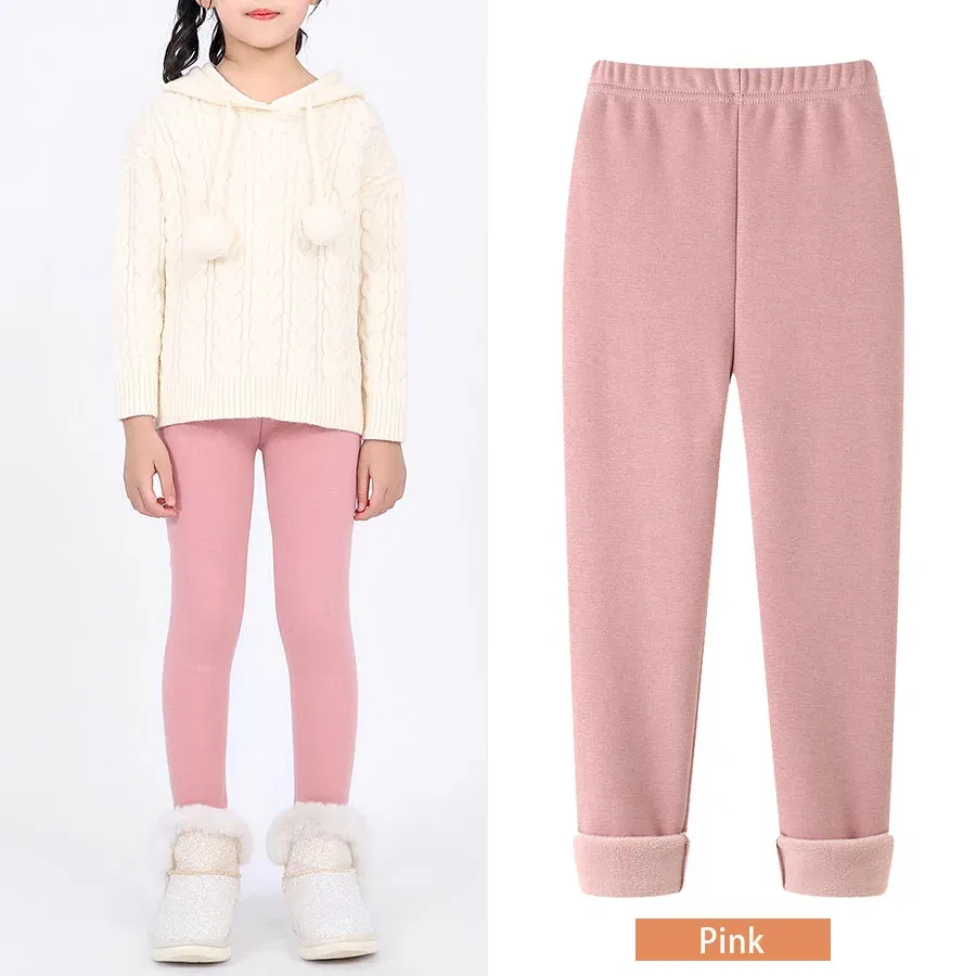 Color: Pink, Size: 128, Ships From: CHINA - SheeCute Girls Winter Warm Pants Kids Fleece Lined Leggings for 3-11 Years SCW7101