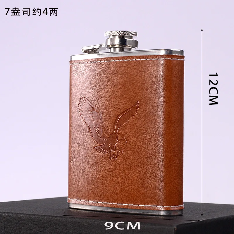 Color: Blue - 7oz/8oz Portable Pocket Hip Flask Outdoor Travel Stainless Steel Flask Whiskey Drink Alcohol Flasks 8oz Steel Hip Flask Flagon