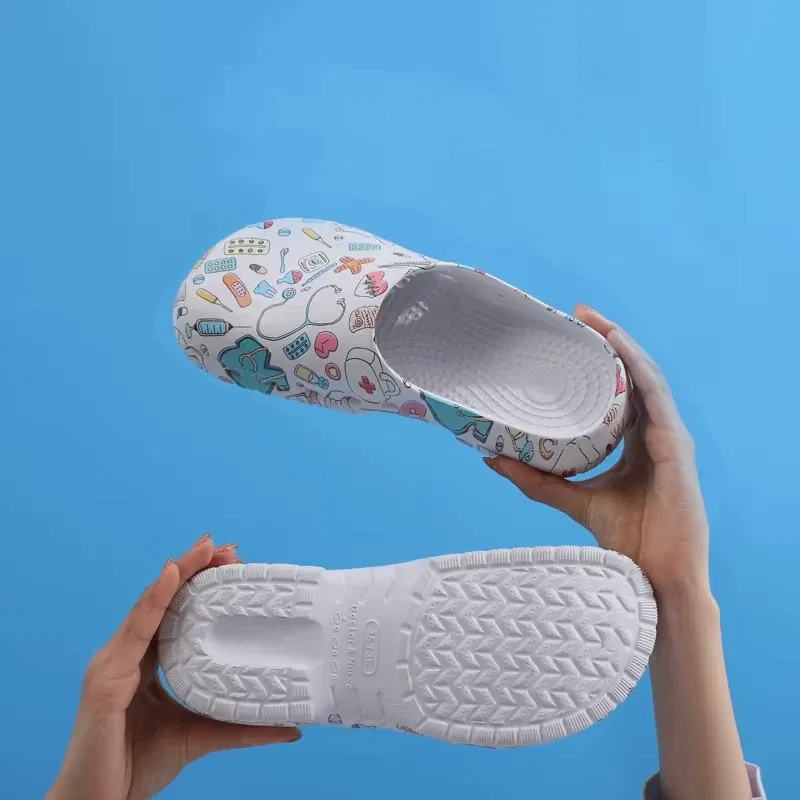 Color: Straw, Shoe Size: 41-42 - Non-slip Nurse Clogs Hospital Doctor Surgical Slippers Women EVA Medical Shoes Dental Nursing Clogs SPA Beauty Salon Shoes Y07