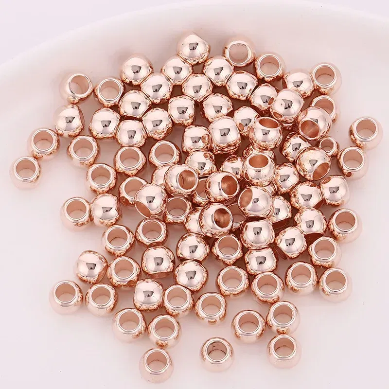 Color: Dark Khaki - 50pcs 8mm Gold Silver Hair Braids Beads Glossy Hair Dreadlocks Hair Ring Braid Dread Dreadlock Beads Cuffs Clips Styling Tools