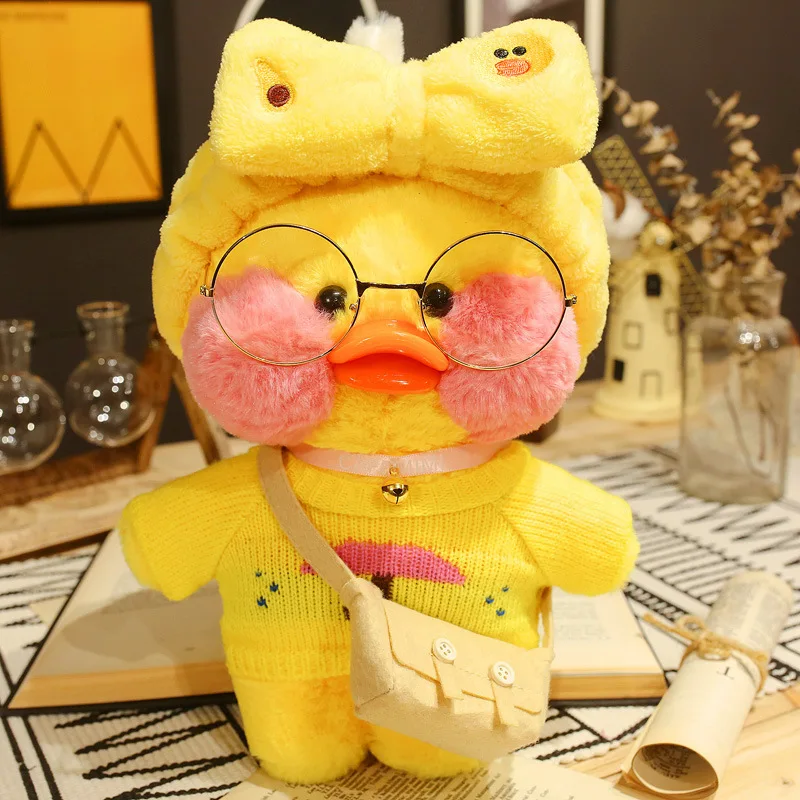 Color: Orange, Height: 11cm-30cm - 30cm Kawaii Lalafanfan Duck Plush Toy Cartoon Lalafanfan Duck Doll Soft Stuffed Animal Plushie Birthday Gifts For Girl Children