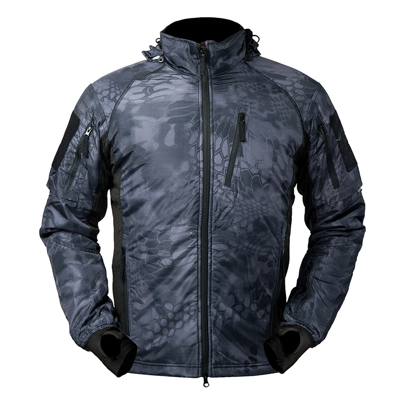 Color: Gold, Size: L - Mege Men's Tactical Jacket Coat Fleece Parka Outdoor Outwear Lightweight Gear