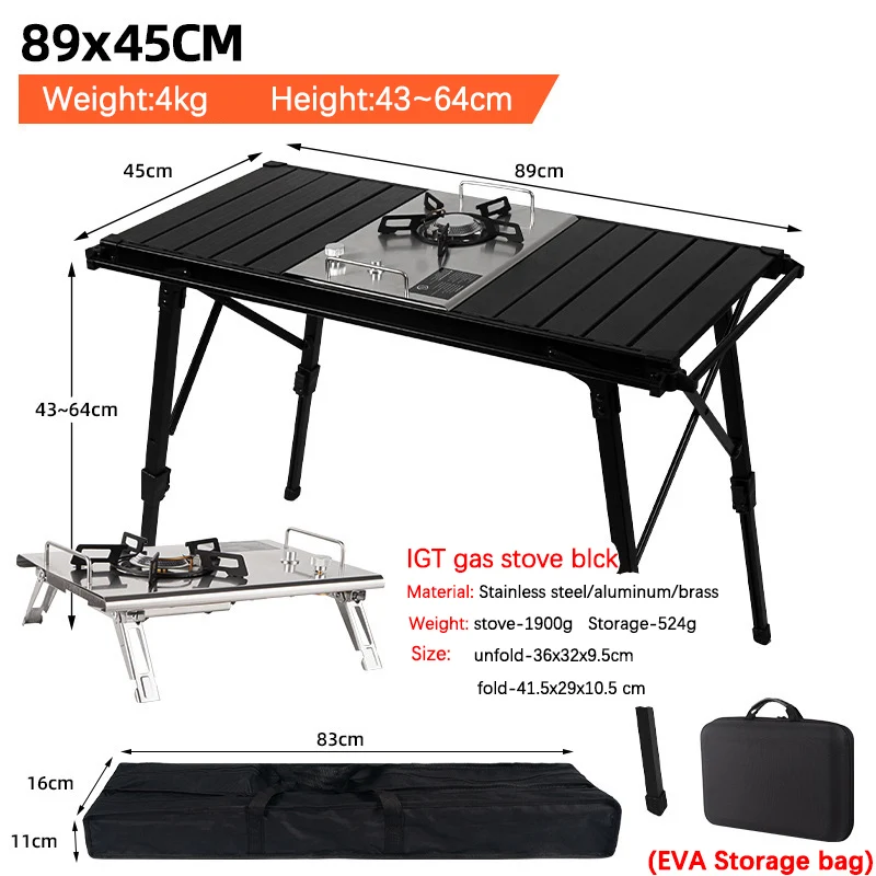 Color: Deep Purple, Ships From: CHINA - Multi-Functional IGT Table Camping Stove Table Extendable Wood Desktop Table Outdoor Cooking Equipment Foldable Portable