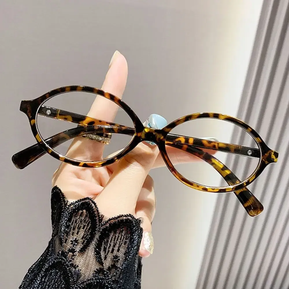 Frame Color: Brown - Y2K Retro Oval Frame Glasses Women Female Sweet Cool Eyewear Trend Reading Computer Anti Blue Light Eyeglasses
