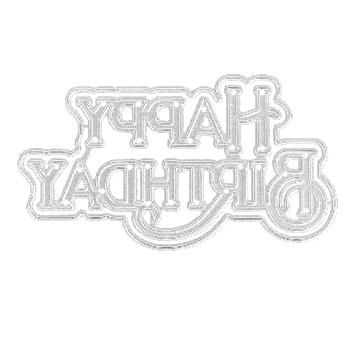 Color: DARK GRAY - Christmas Tree Happy Birthday Thank You 26 English Alphabet Metal Cutting Dies For DIY Scrapbooking Album Craft Cardmaking