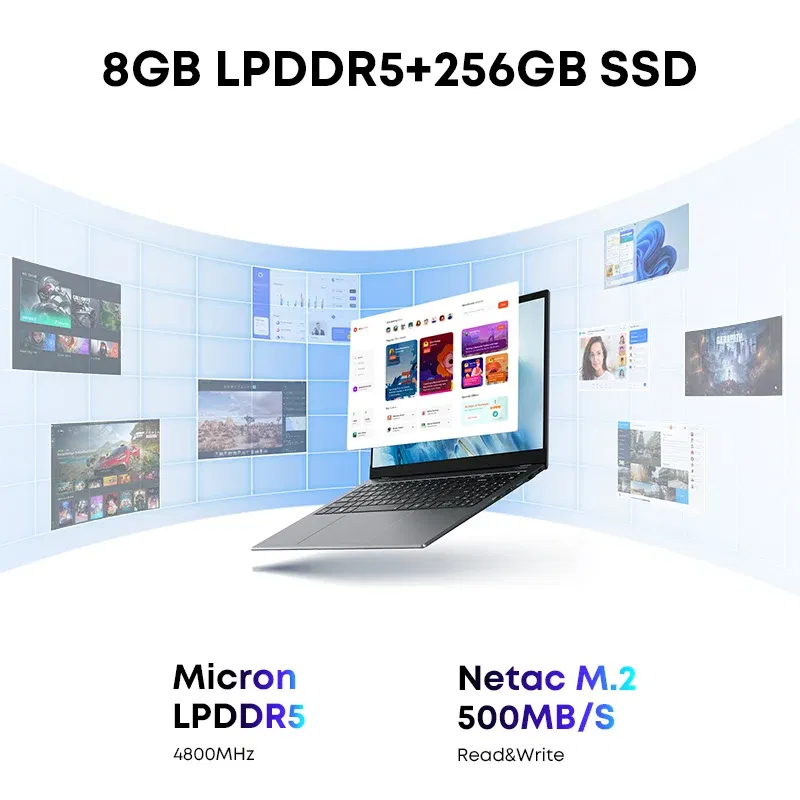Color: Blue, Ships From: CHINA - To GemiBook Plus Laptop 15.6" Intel N100 Graphics for 12th Gen 1920*1080P 16GB RAM 512GB SSD With Cooling Fan Windows 11