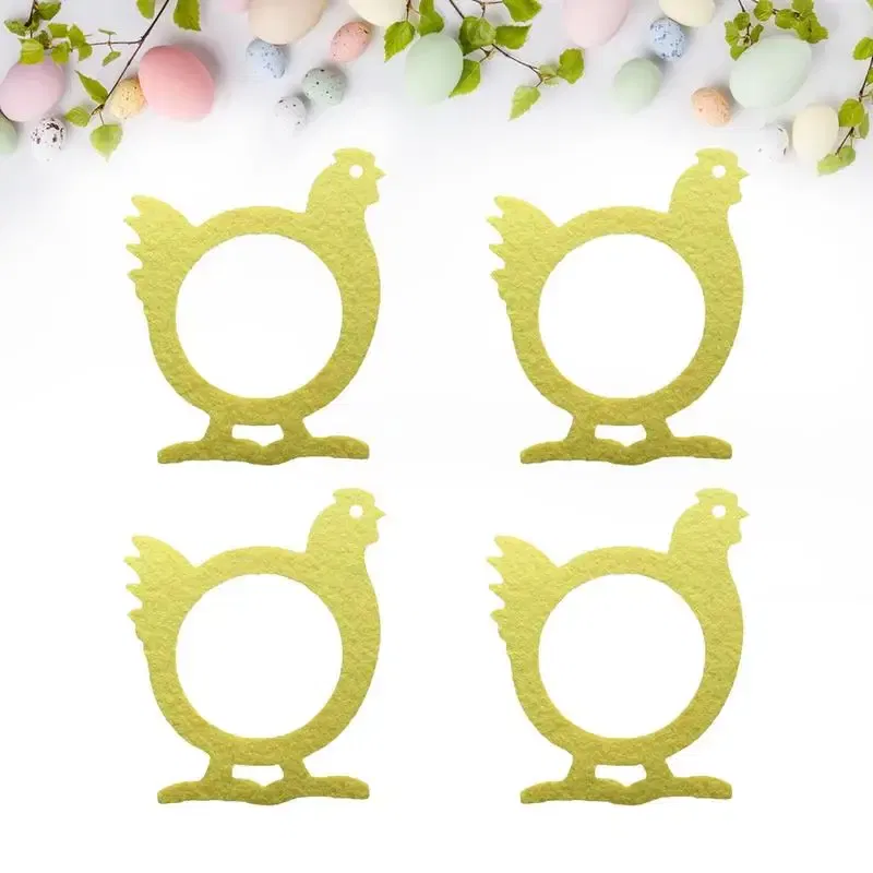 Ships From: CN, Color: green - Napkin Ring Holder 4pcs Rabbit Bunny Ring For Dinner Napkin Spring Party Ornaments For Gatherings Buffets Banquet Picnics