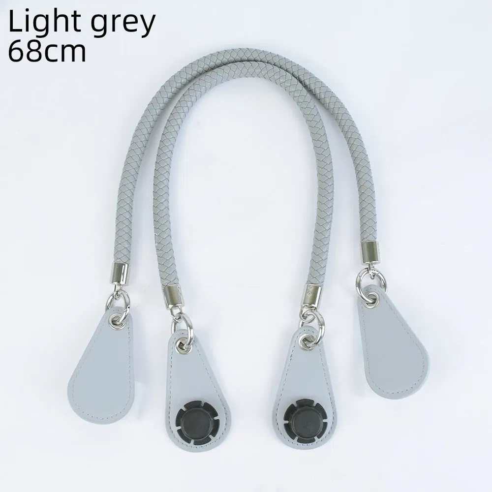 Color: light green, Ships From: CHINA - New 1 pair Obag PU Woven braided leather Rope Handles straps round handlefor O Bag accessoires