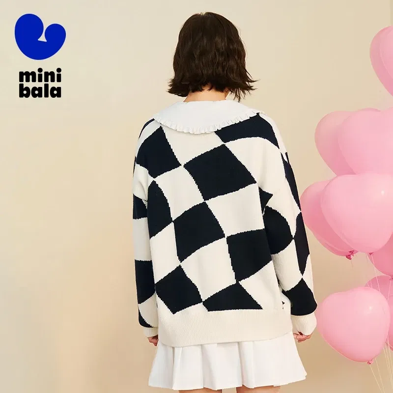 Color: Brown, Size: XL, Ships From: CHINA - Mini Bala Cardigan Sweater Girls 2024 Spring and Autumn New Arrival Mother-Daughter Outfit Parent-Child Coat