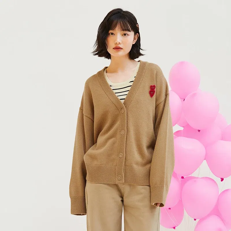 Color: Brown, Size: XL, Ships From: CHINA - Mini Bala Cardigan Sweater Girls 2024 Spring and Autumn New Arrival Mother-Daughter Outfit Parent-Child Coat