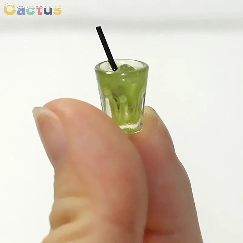 Color: ArmyGreen - Miniature Toy Cocktail Drinks Doll Toys Dollhouse Accessories Miniature Items For 1:6/1:12 Doll House Kitchen Ornaments