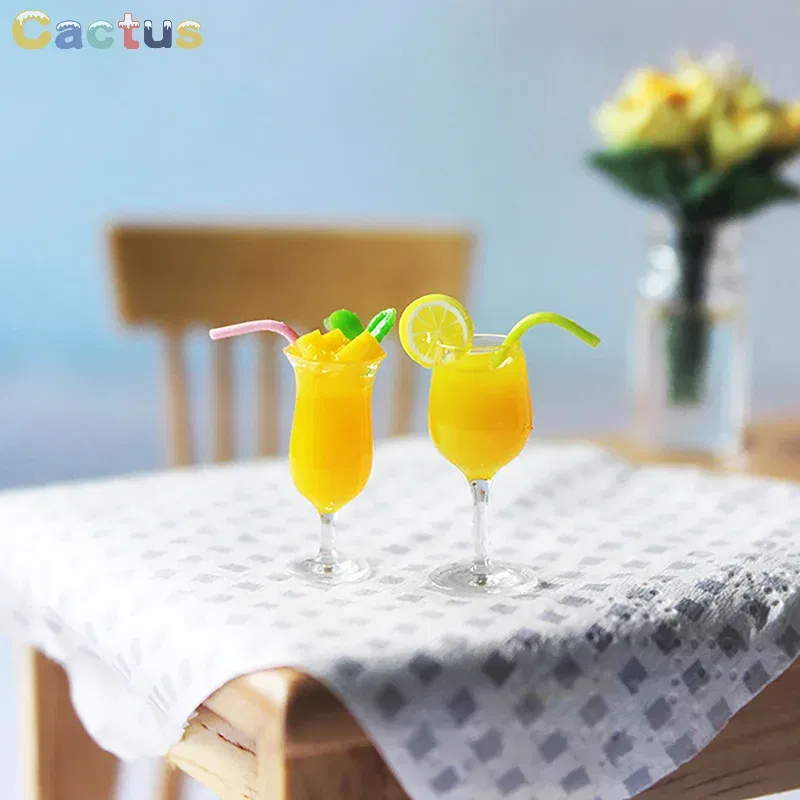 Color: ArmyGreen - Miniature Toy Cocktail Drinks Doll Toys Dollhouse Accessories Miniature Items For 1:6/1:12 Doll House Kitchen Ornaments