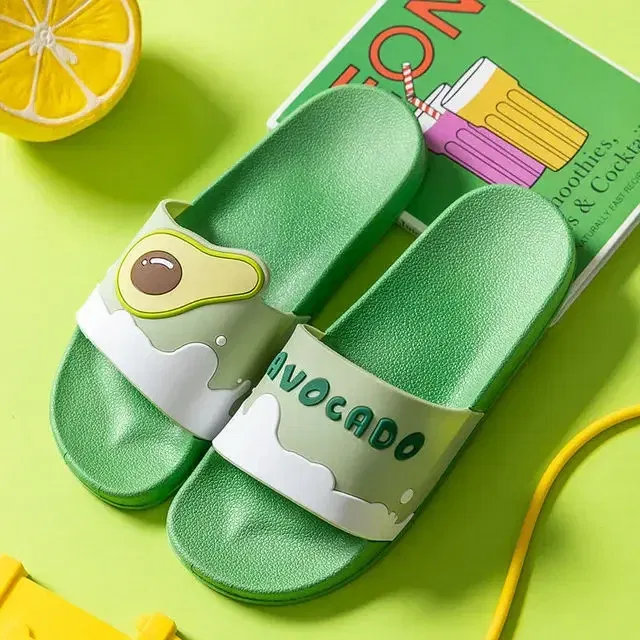 Color: SKY BLUE, Shoe Size: 4.5 - New Shoes for Women PVC Slippers Fashions Cartoon Fruit Sandals Flip Flops Summer Casual Beach Home Bath Thick Non-Slip Slippe