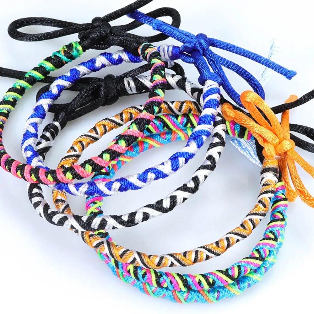 Metal Color: REDDISH BROWN, Ships From: CHINA, Main Stone Color: WHITE - 10/20Pcs/Set Bohemian Woven Handmade Rope Ethnic Adjustable Mixed Friendship Bracelet For Men Women Tassel Wristband
