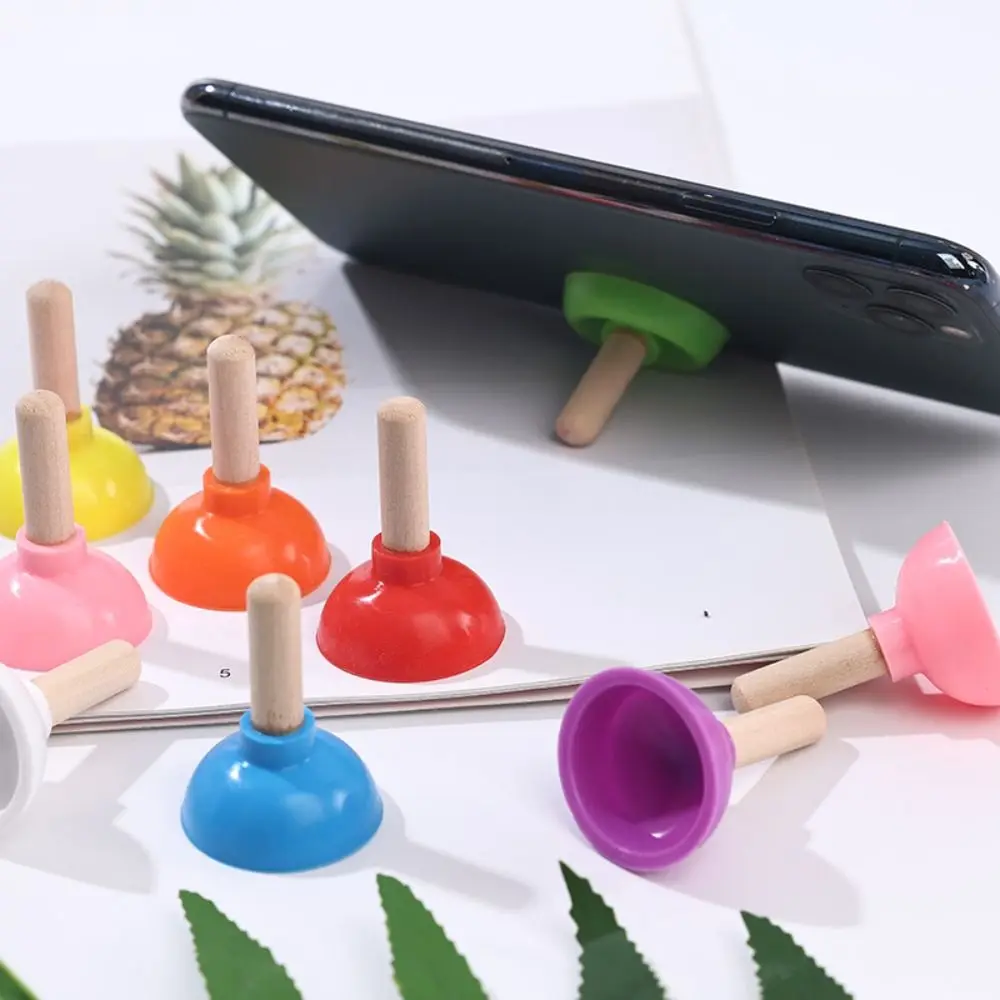 Color: Pink - Mini Colorful Toilet Shape Plunger Phone Holder Sucker Stand Tiny Plunger Magic Tricks Inspired Looking For Card Professional