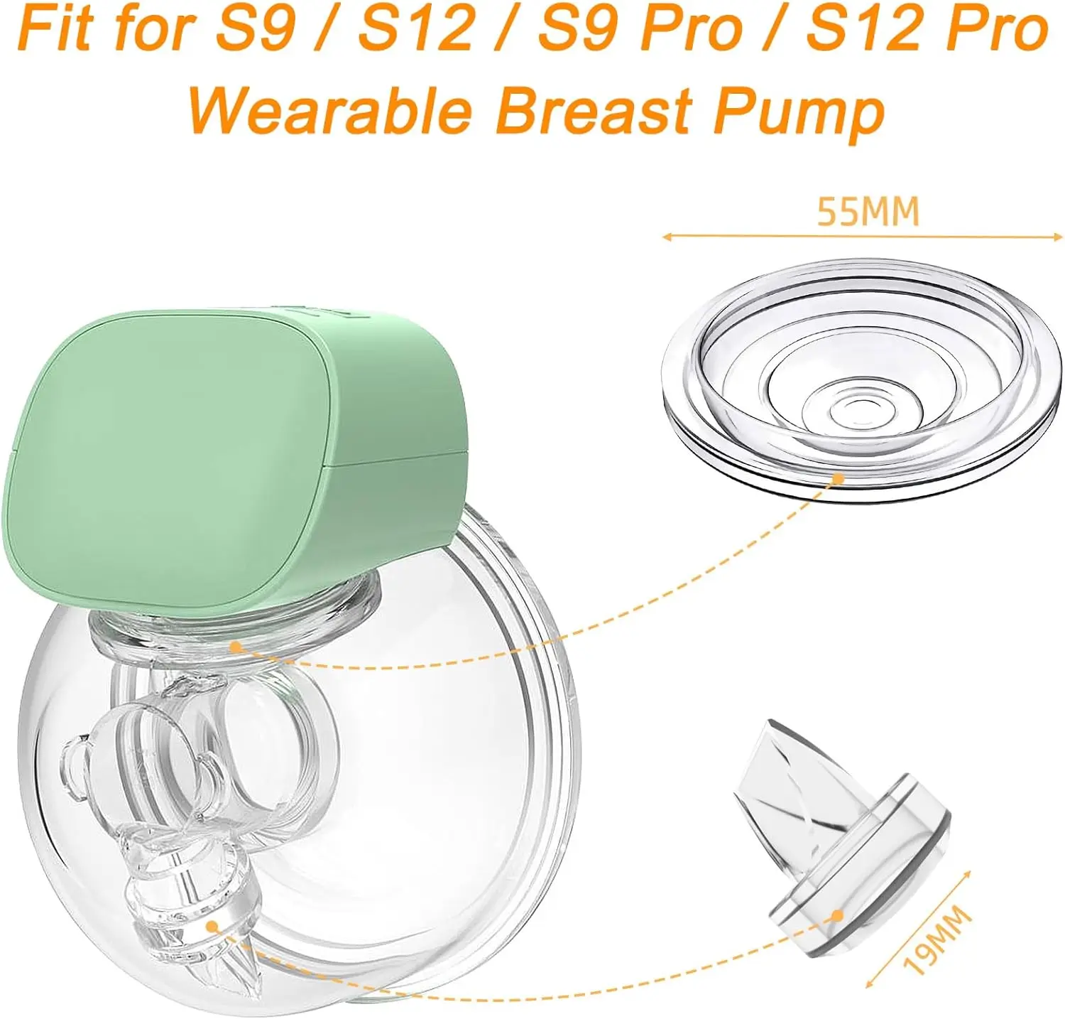 Color: Blue - Silicone Duckbill Valve and Silicone Diaphragm, Compatible with S12Pro/S9Pro/S12/S9 Wearable Breastpump Parts Replace