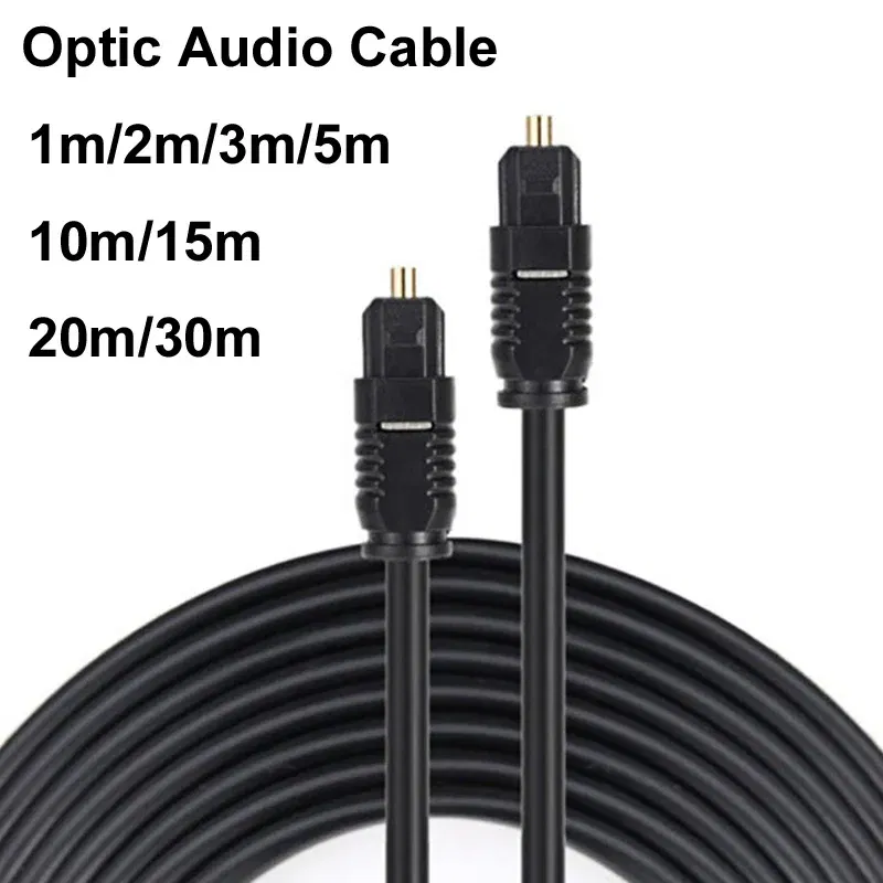 Length: 3m - Digital Fiber Optical Optic Audio Cable SPDIF MD DVD TosLink Gold Plated Lead Cord Connect to DVD CD 1/2/3/5/8/10/15/20/30m