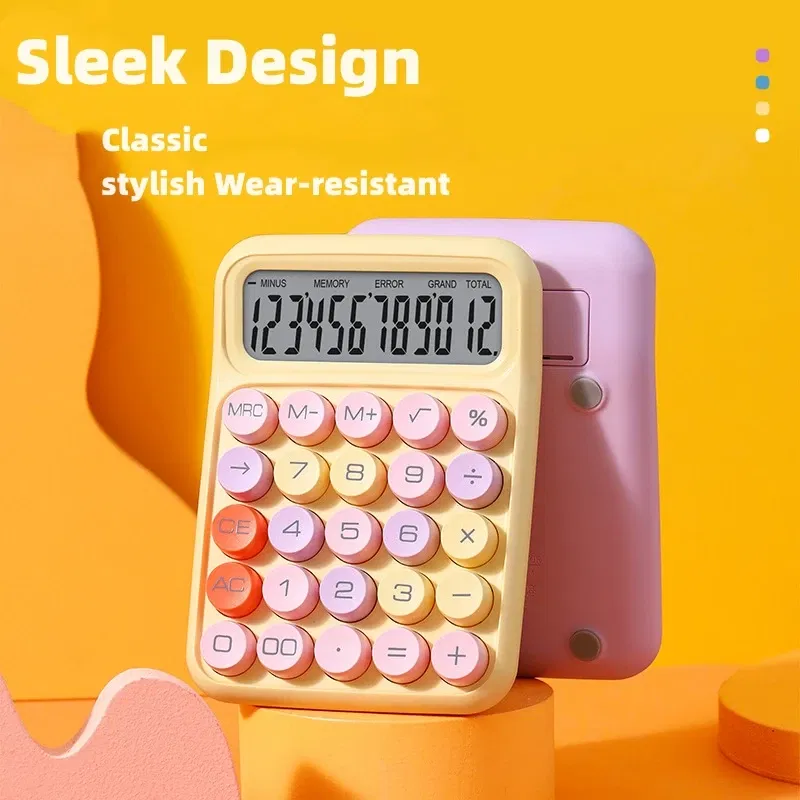 Color: Blue - Ins Dopamine Candy Color Calculators Large Display Mechanical Dot Keyboard Back To School Supplies Students/Finance Stationery