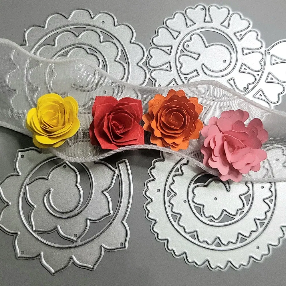 Color: light yellow, Size: S, Ships From: CHINA - 6 Styles Spiral Flower Metal Cutting Dies Scrapbook Embossing Circle Die Cuts Album DIY Craft Cutting Die 2023 New