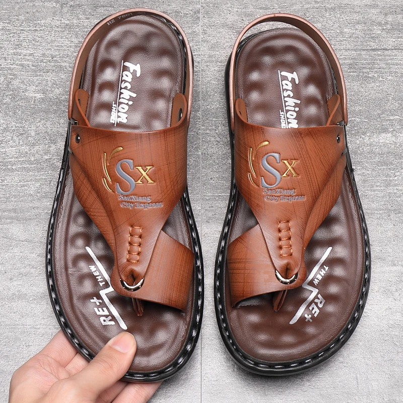 Color: black, Shoe Size: 40 - Outdoor Summer Men's Sandals Summer  Office  Shoes Non-Slip Mens Casual Sandalis Black