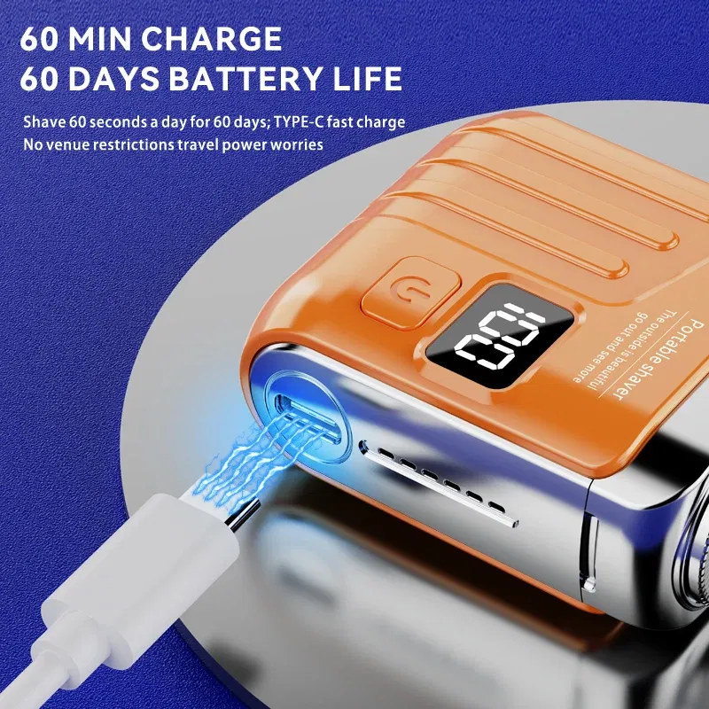 Xiaomi Electric Smart Shaver Digital Display Mini Dual Blade Rechargeable Shaver Household Car Shaver Powerful Men's Gift Shaver