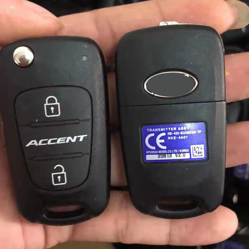 CN020122 Original 2 Button Hyundai Remote Key For Hyundai Accent 2010-2013 Flip Fob 433MHZ 95430-1R110 RKE-4A01