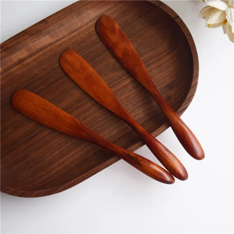 Color: black - Wooden Marmalade Knife Mask Butter Knife Cheese Dessert Jam Tabeware Dinner Breakfast Toast Bread Thick Handle Knife Kichen Tool